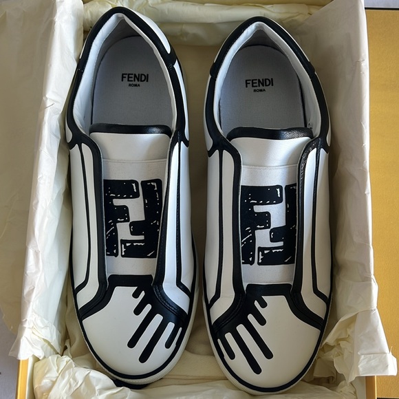 Fendi X Joshua Vides Edition Leather Sneakers - Picture 3 of 11